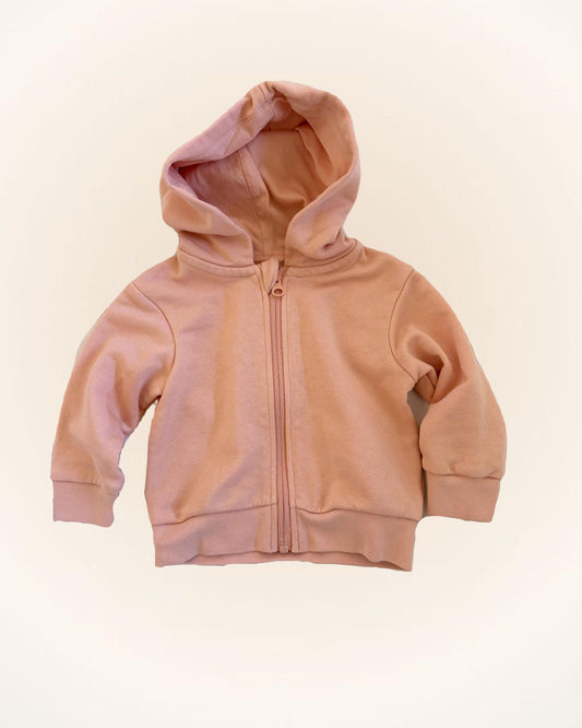 Organic Cotton Peach Zip Hoodie